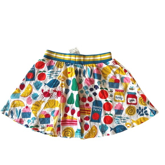 Mini Boden Girls Skort Skort Size 7 8 Y CottonFood Picnic Print Multi Color NWT - Picture 2 of 14